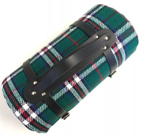Leather Carrier Straps with Handle - for Picnic / Travel Rugs / Yoga Mats (Black)